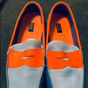 Swims Penny Loafers in Blue & Orange